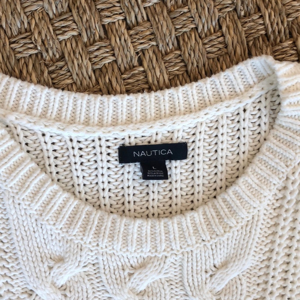 Nautica White Cable Sweater - Picture 3 of 6